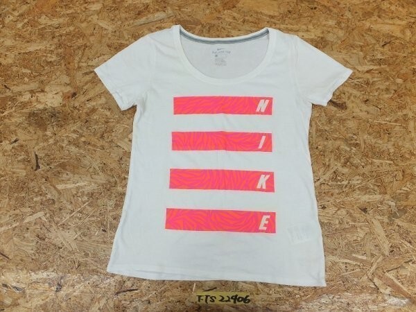 THE NIKE TEE ナイキ レディース ロゴ ゼブラ調プリント 半袖Tシャツ L 白_画像1