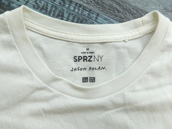 UNIQLO ユニクロ × SPRZ NY メンズ JASON POLAN 両面プリント 半袖Tシャツ M 白_画像2