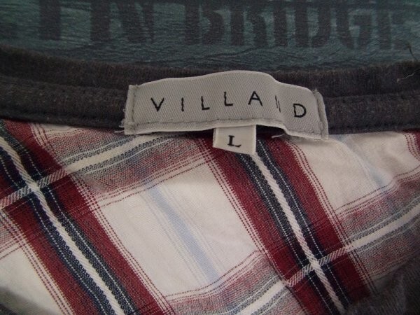 VILLAND ビランド メンズ しまむら レイヤード ヘンリーネック ハーフジップ カットソー L 白_画像2