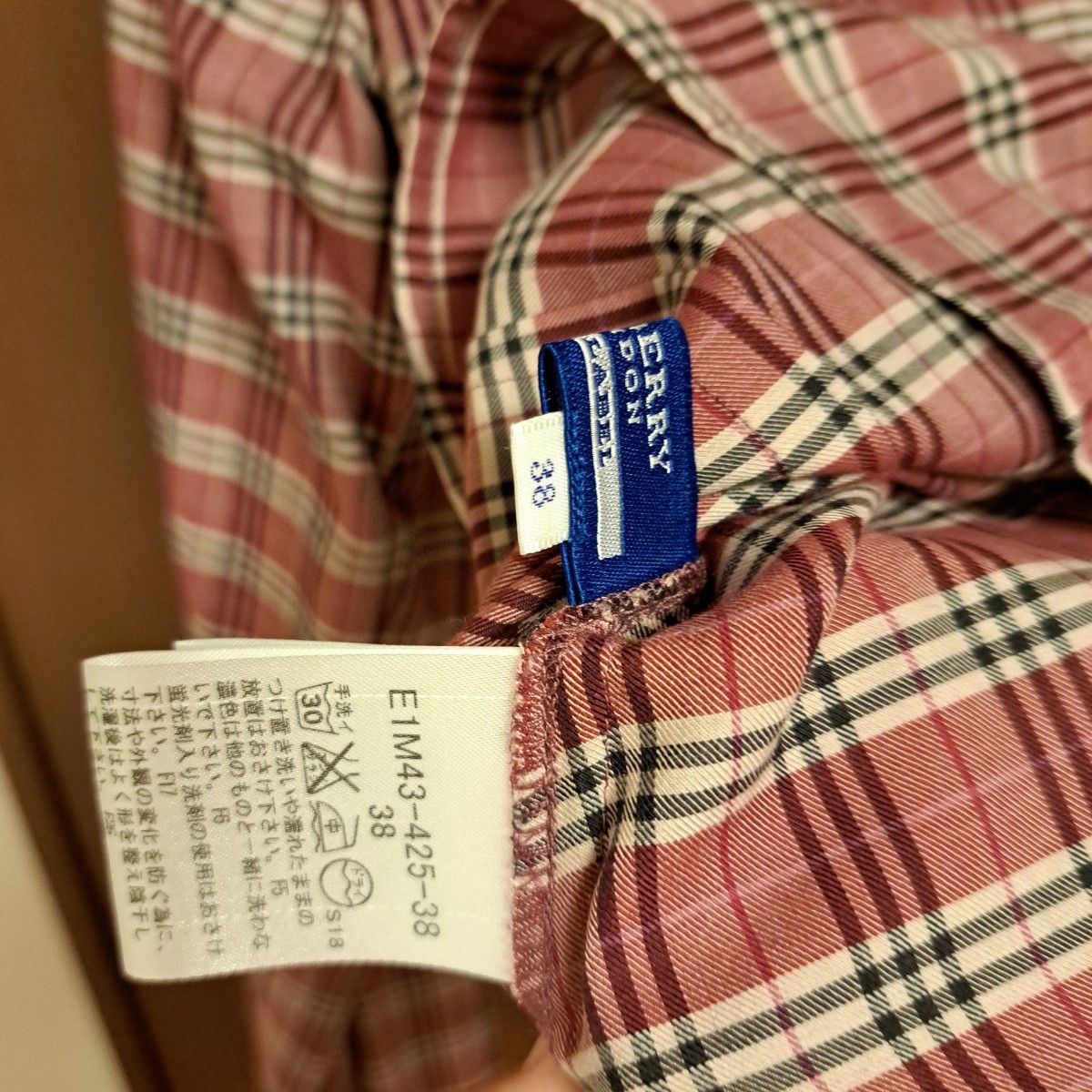 BURBERRY BLUE LABEL フリル立ち襟　シャツ　38 バーバリー　ちえ チェック柄 長袖シャツ　未使用