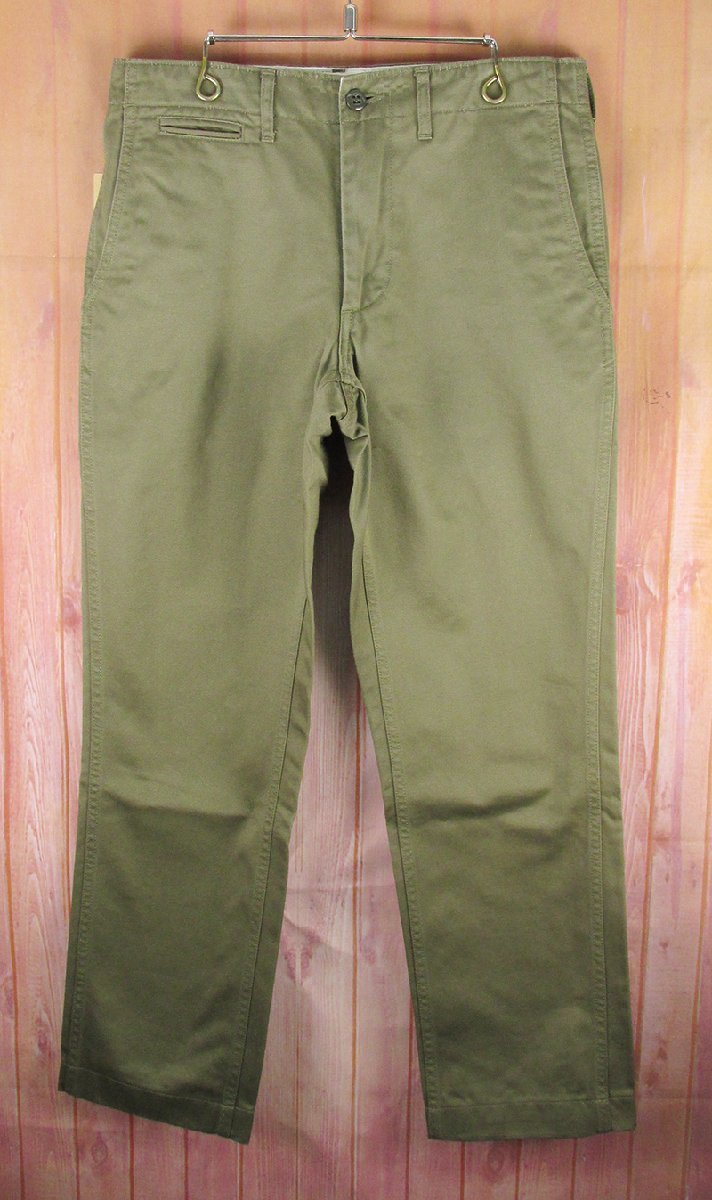 YP18010 FOB FACTORY エフオービー ファクトリー NARROW U.S TROUSER ナロー U.S トラウザー チノパンツ FO514 オリーブ M_画像1