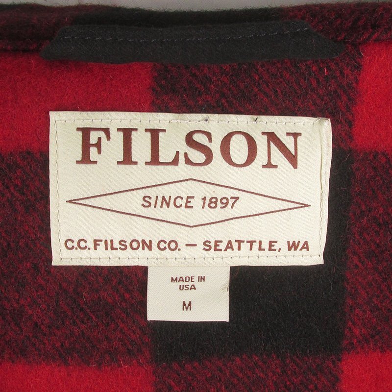 FJ23900 FILSON フィルソン マッキーノ ウールジャケット 11010043 USA製 M 美品 レッド×ブラック_画像4
