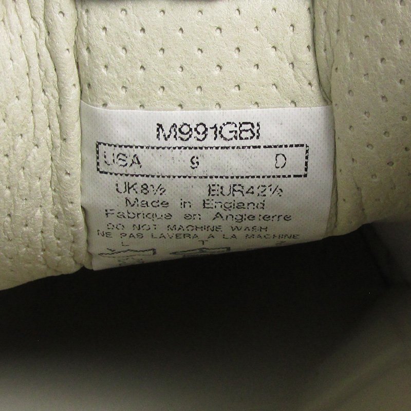 YF15643 NEW BALANCE ニューバランス M991GBI スニーカー イングランド製 US 9D 未使用_画像9