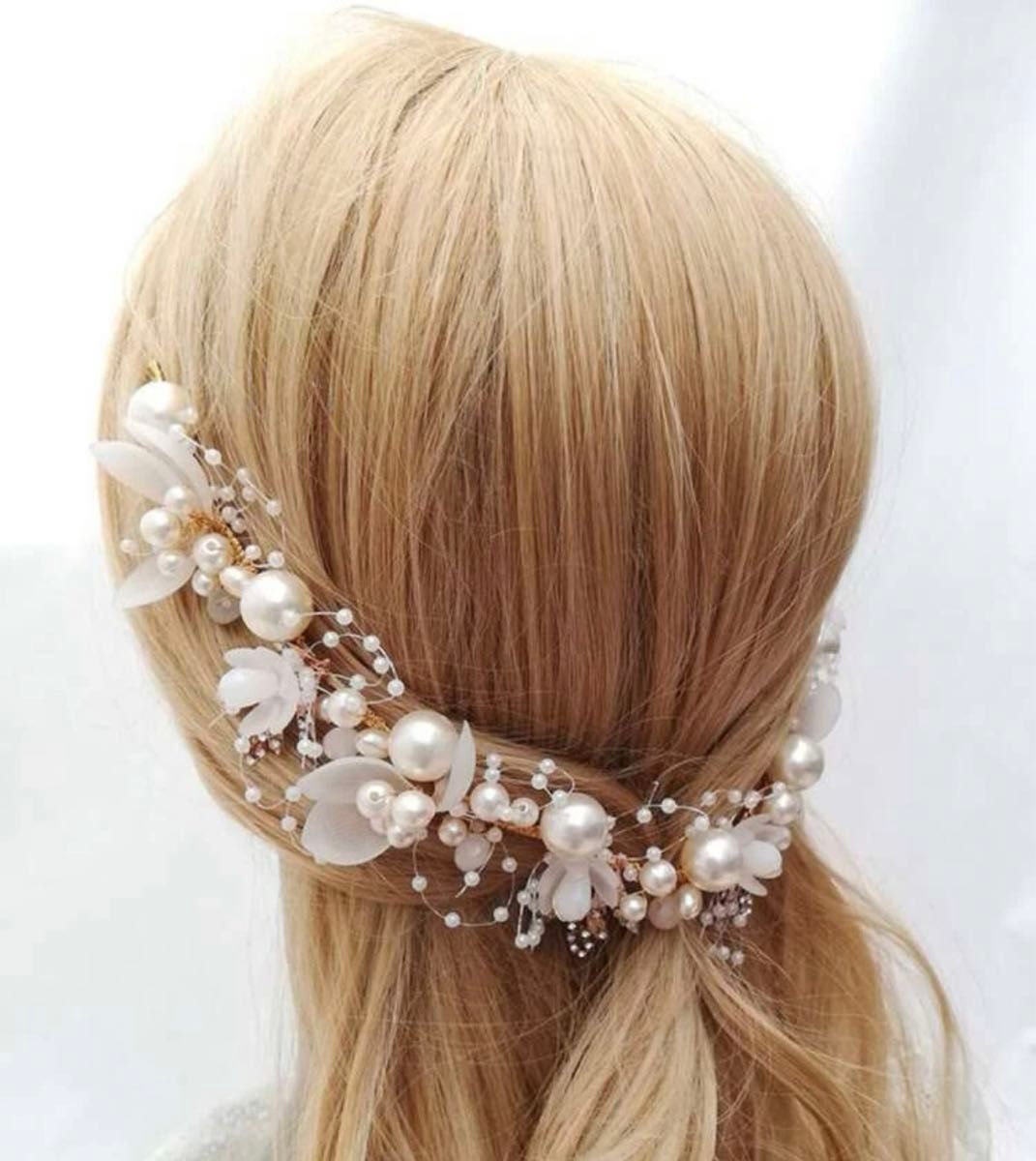 結婚式 ヘアアクセサリー パール ブライダル パーティー ウェディング ヘッドドレス 発表会 ゴールド 前撮り