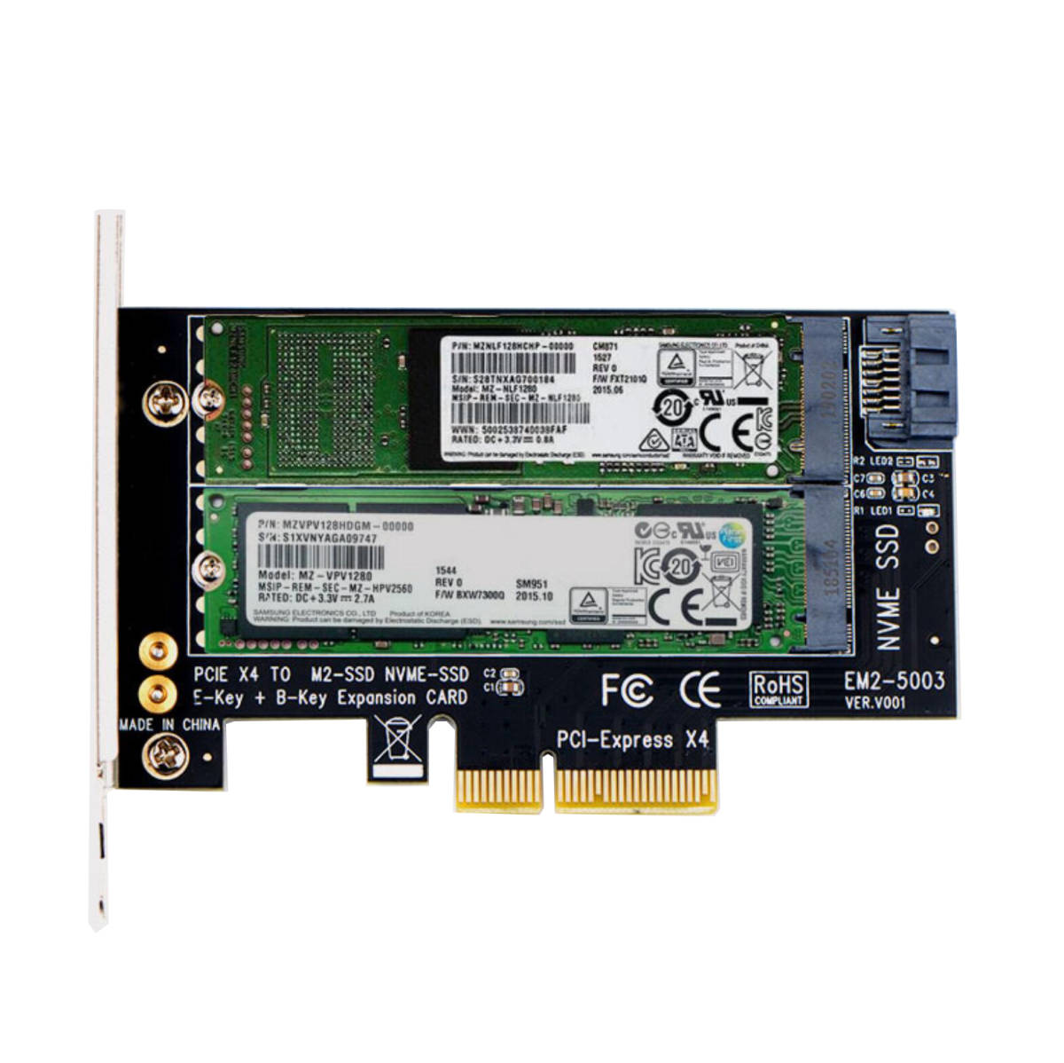 M.2 NVME NGFF to PCI-E 3.0ｘ4 デュアル拡張カード_画像5