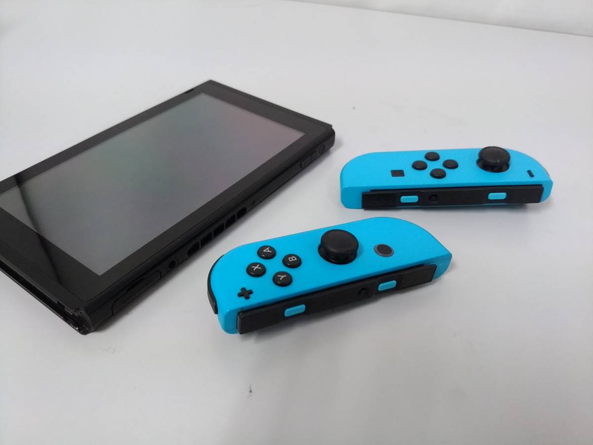 【美品】Nintendo 任天堂 Nintendo Switch スイッチ HAC-001 ゲーム機本体/別売りHDMIケーブル付き/ネオンブルー/01YZ020401-6_画像6