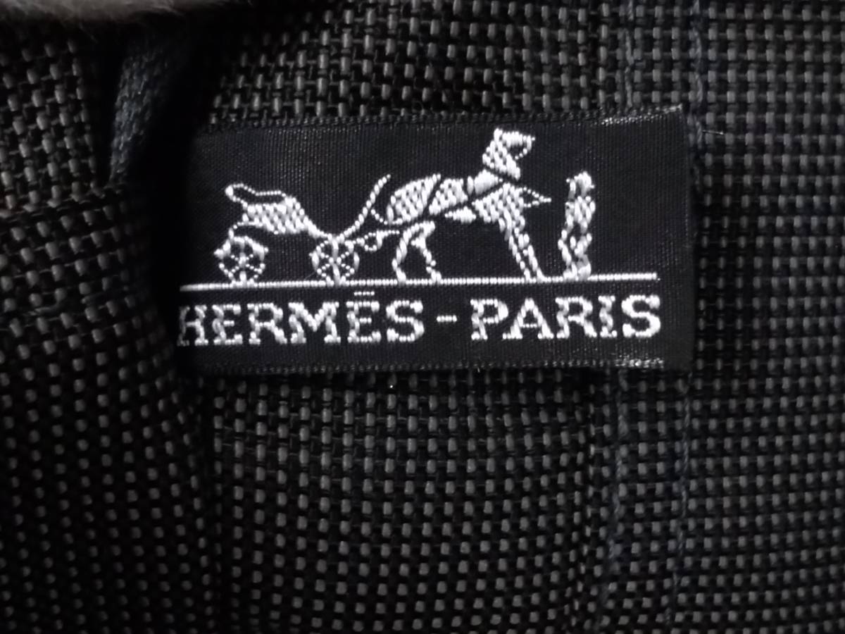 【美品】HERMES エルメス エールラインMM ナイロンキャンバス トートバッグ/肩掛け/ハンドバッグ/約32×42×10cm/グレー/04OM020308-10_画像10