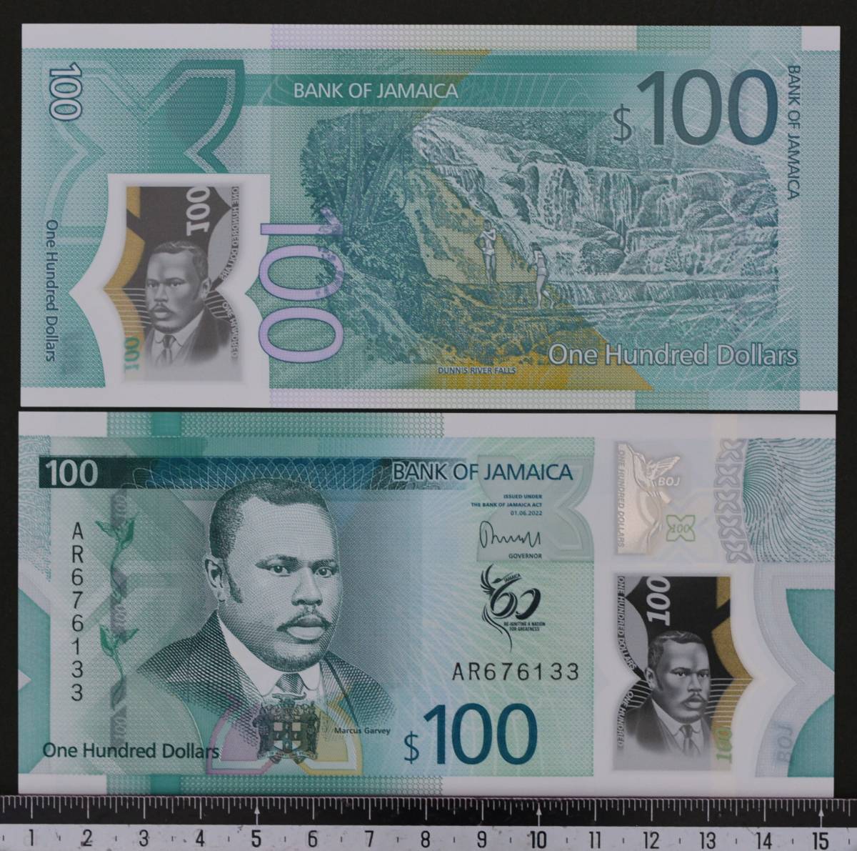 外国紙幣 ジャマイカ 2022年 未使用 100ドル ポリマー_画像1