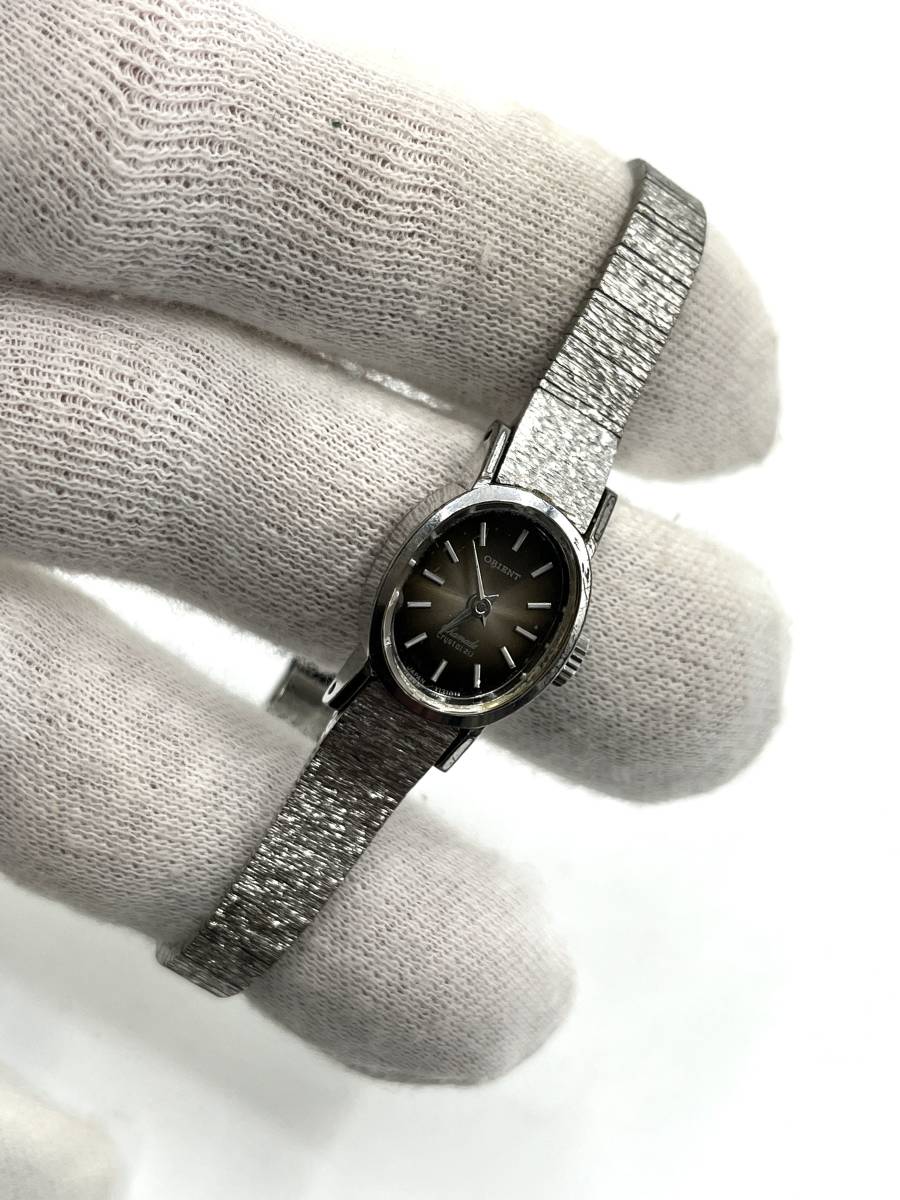 【稼働〇】ORIENT　オリエント　S120-13100　Chamade シャマード 手巻き　レディース　21石　ブラウン文字盤　ケース：1.3　腕回り：15_画像8