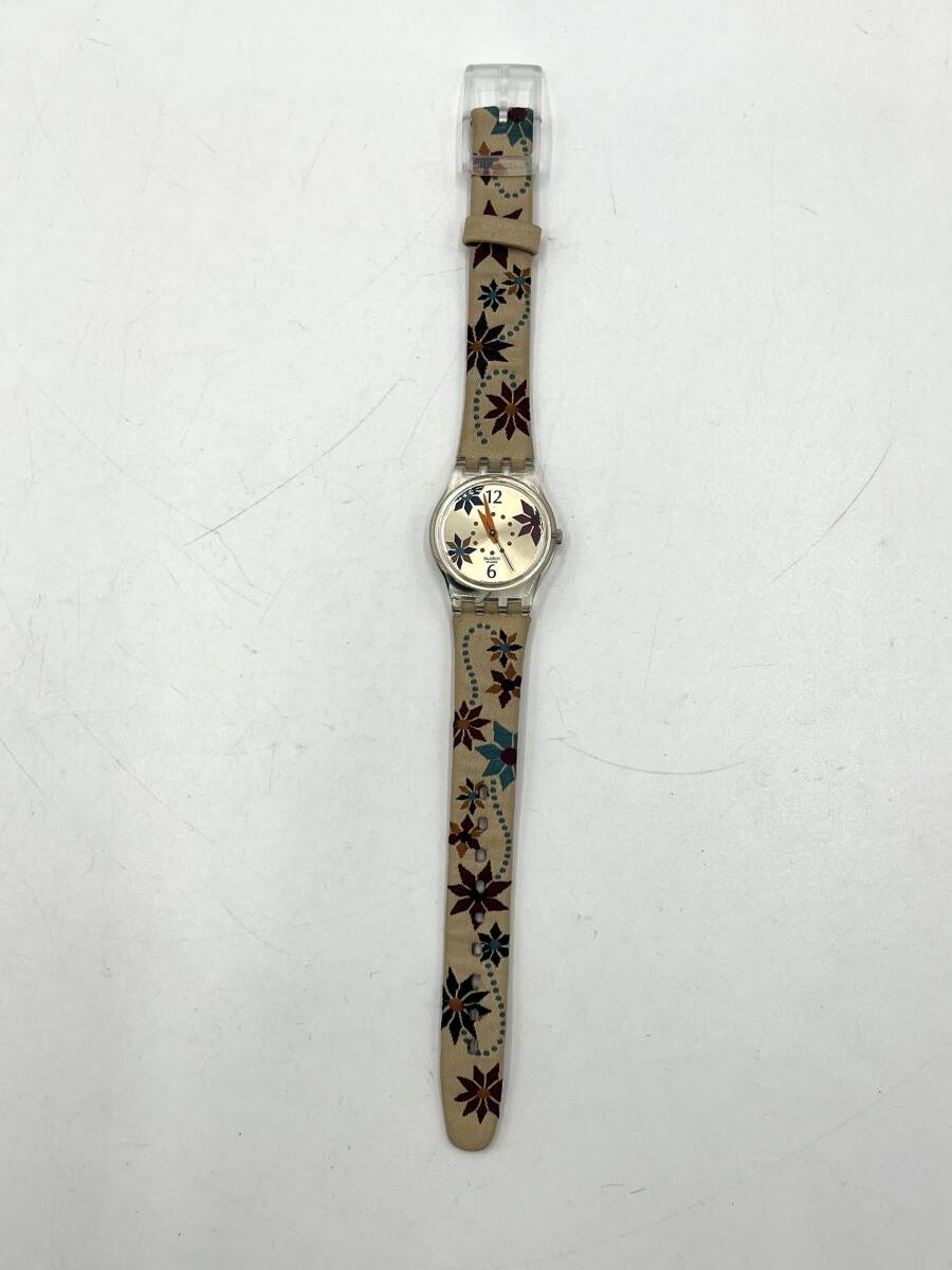 【電池切れ】Swatch スウォッチ クォーツ腕時計 刺繍 ライトブラウン文字盤 裏スケ ユニセックス ケース：2.2 の画像7