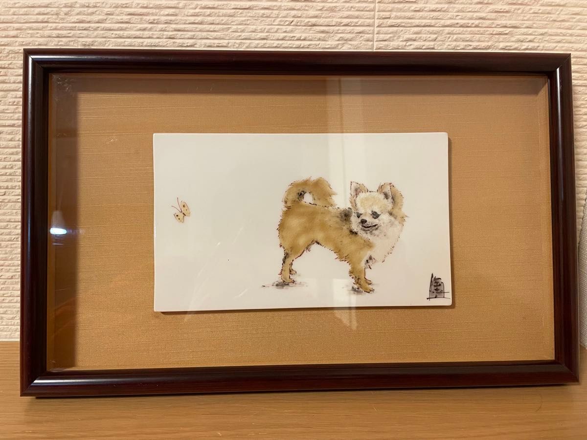 犬　陶板 陶板画 壁掛け 壁飾り 絵画