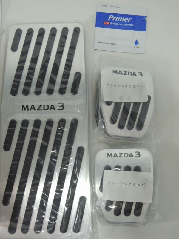 BYOUS MT専用 マツダ3 新型MAZDA3 セダン ファストバック BP系 アルミ ペダルカバー ブレーキ クラッチ フットレスト アクセルペダル 4点_画像3
