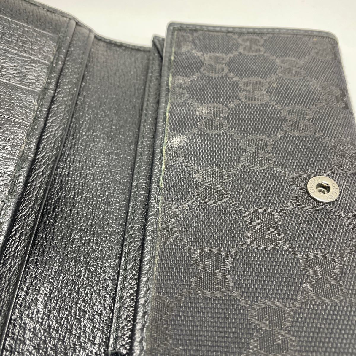 Ａ230/【中古品】GUCCI 長財布 ブラック 黒 グッチ レザー ロングウォレット オシャレ　ブランド　お財布　コーディネート　Gucci_画像3