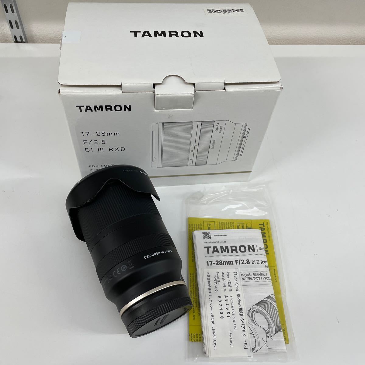 A2148/【中古品】TAMRON タムロン カメラ レンズ　17-28mm F/2.8 Di III RXD A046 FOR SONY アウトドア カメラ AF ソニーE A064SF ブラック_画像1