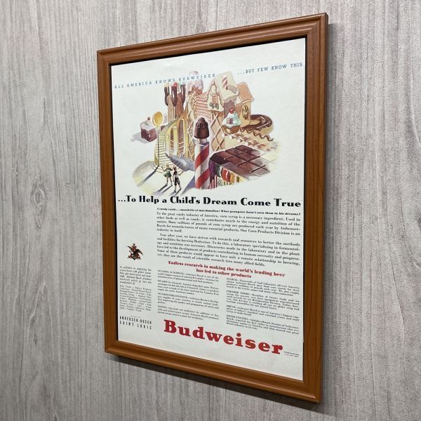 ■即決◆1942年(昭和17年) Budweiser Beer バドワイザー ビール【B4-6083】アメリカ ビンテージ雑誌広告【B4額装品】当時本物広告 ★同梱可_画像3