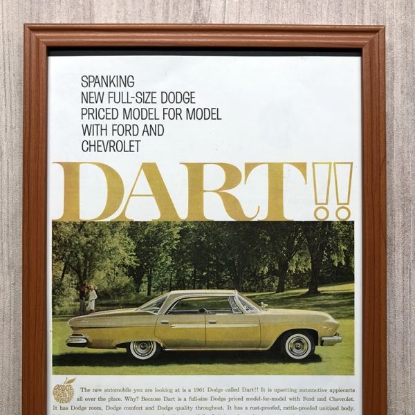 ◆即決◆1961年(昭和36年) DODGE DART ダッジ ダート / ダッヂ【B4-2020】アメリカ ビンテージ雑誌広告【B4額装品】当時物/本物 ★同梱可_画像4