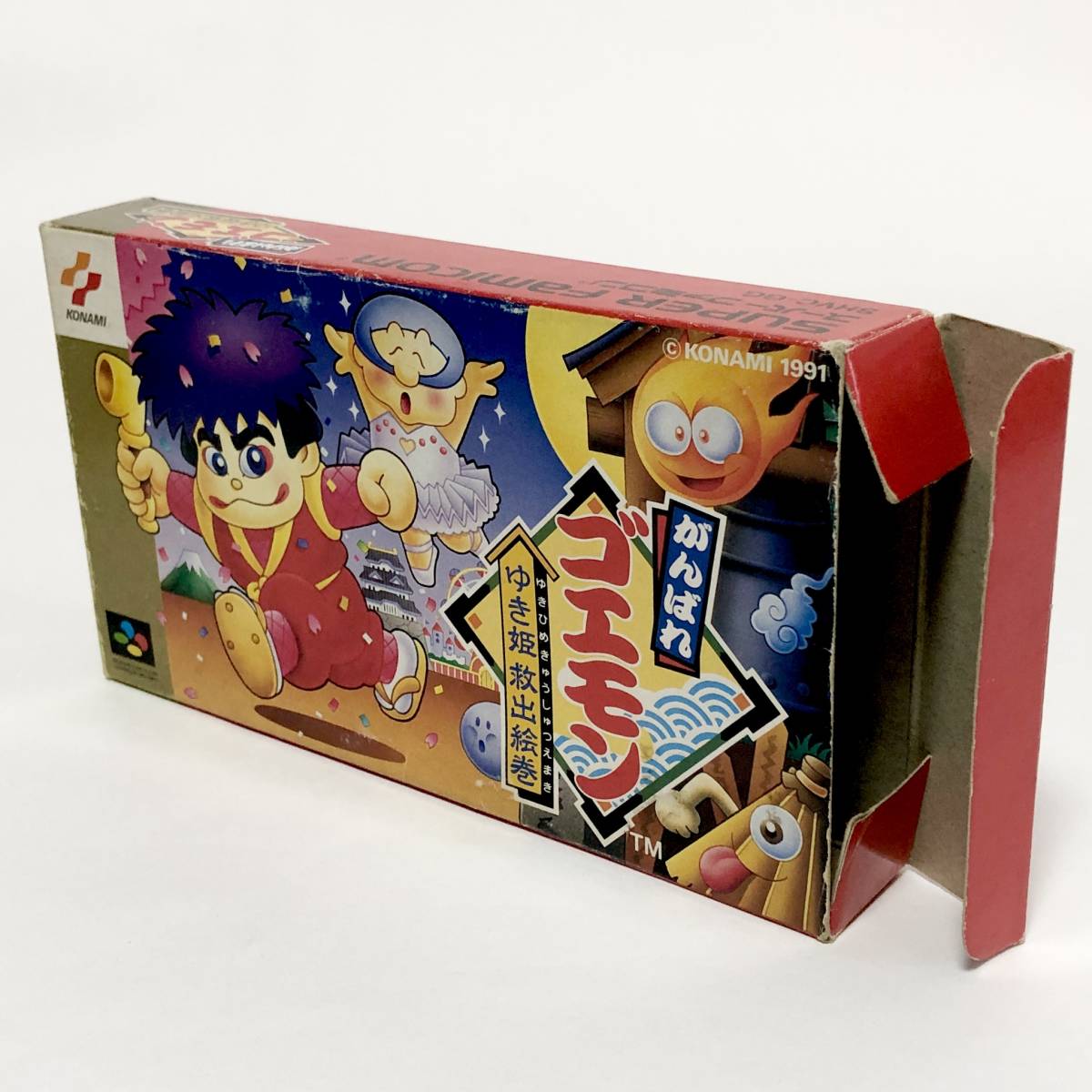スーパーファミコン がんばれゴエモン ゆき姫救出絵巻 箱説付き 痛みあり コナミ Nintendo Super Famicom Ganbare Goemon CIB Konamiの画像2