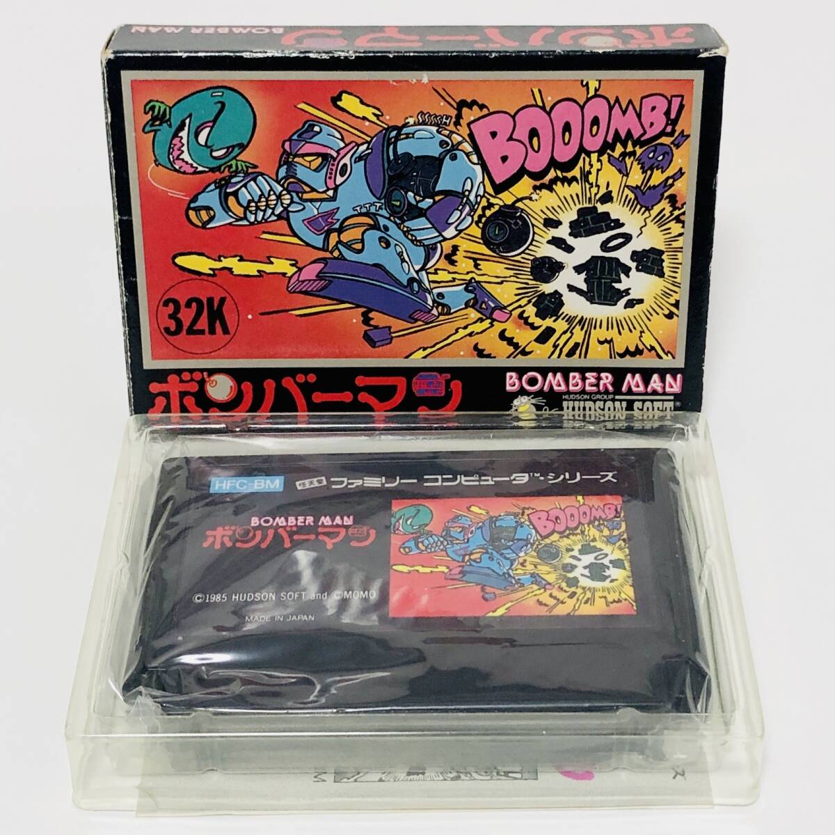 ファミコン ボンバーマン 箱説付き 痛みあり ハドソン レトロゲーム Nintendo Famicom Bomber Man CIB Tested Hudson Soft_画像1