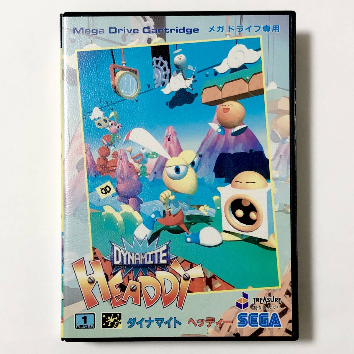 セガ メガドライブ ダイナマイトヘッディー 箱説付き トレジャー レトロゲーム Sega Mega Drive Dynamite Headdy CIB Tested Treasure_画像2