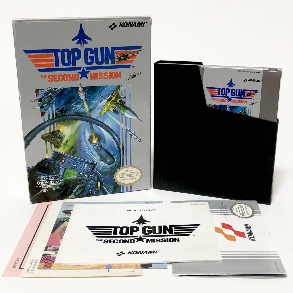 北米版 ファミコン NES Top Gun The Second Mission / トップガン セカンドミッション 箱説付き 痛みあり 動作確認済み Konami コナミ_画像1