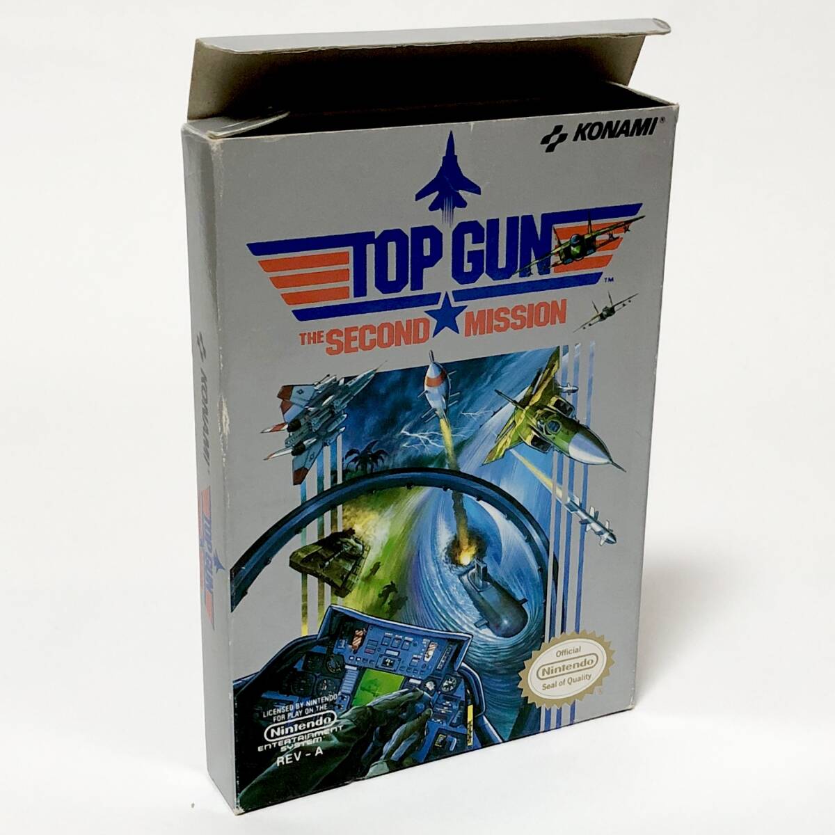 北米版 ファミコン NES Top Gun The Second Mission / トップガン セカンドミッション 箱説付き 痛みあり 動作確認済み Konami コナミ_画像2