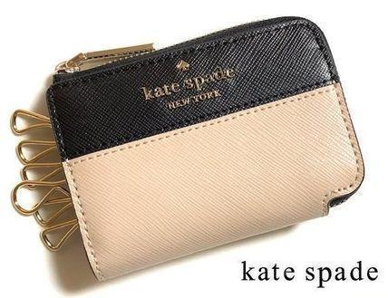 kate spade ケイトスペード キーケース ステイシー サフィアーノレザー ベージュ 本革 新品未使用 バイカラー プレゼント