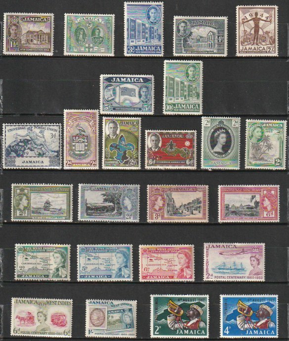 ジャマイカ１２　1945年～1962年（未使用記念　ジョージ６世より　１０セット）２５種_画像1