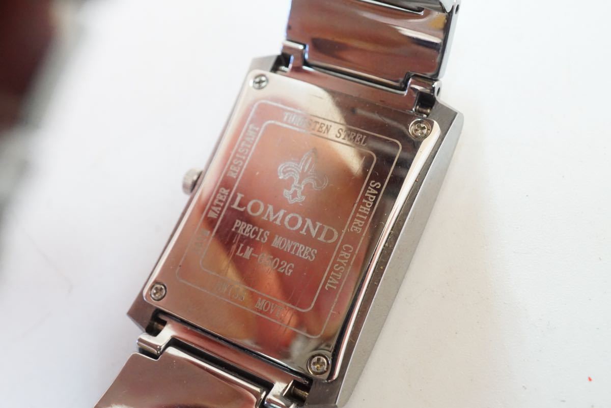 F104 LOMOND/ルモンド PRECIS MONTRES スクエア メンズ 腕時計 シェル 文字盤 クォーツ SWISS/スイス ブランド アクセサリー 不動品_画像5