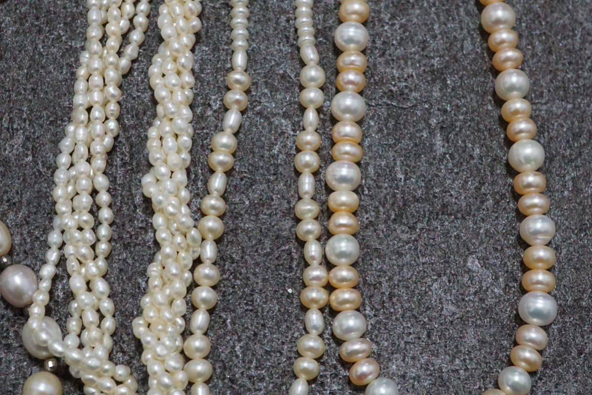 B835 本真珠 淡水パール ヴィンテージ ネックレス 5点セット アクセサリー 大量 まとめて おまとめ まとめ売り ペンダント_画像4