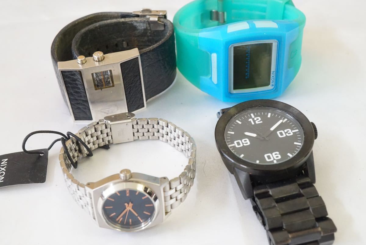 F66 NIXON/ニクソン メンズ 腕時計 4点セット ブランド アクセサリー クォーツ デジタル 大量 まとめて おまとめ まとめ売り 不動品の画像1