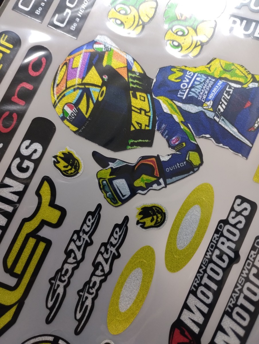 ロッシ 防水反射 ステッカー ヘルメットステッカー レーシングステッカー  VR46  MotoGP バイクステッカー デカール。の画像2