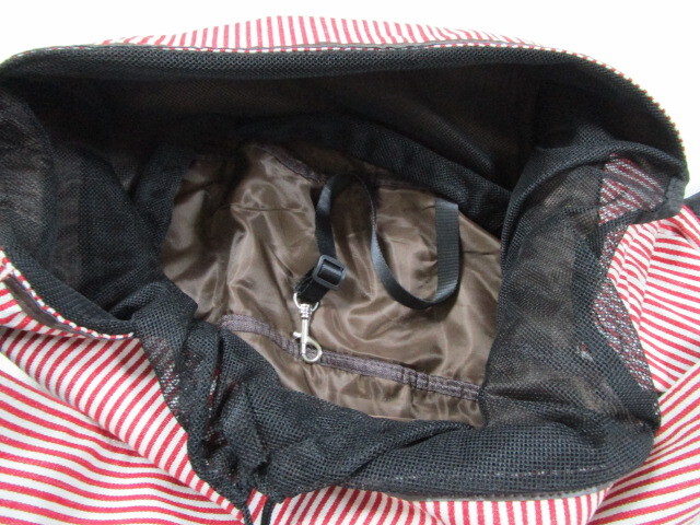 Smile Dog dog sling ... bag Hickory red stripe beautiful goods used regular price 3480 jpy 