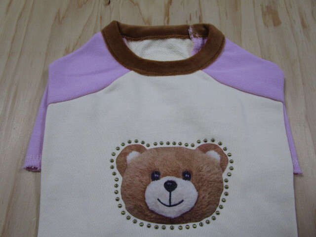 circus circus サーカスサーカス　Sサイズ　Bear Face Ragran Sweat ベアフェイスラグランスウィート　リラ　未使用品　定価7150円_画像2