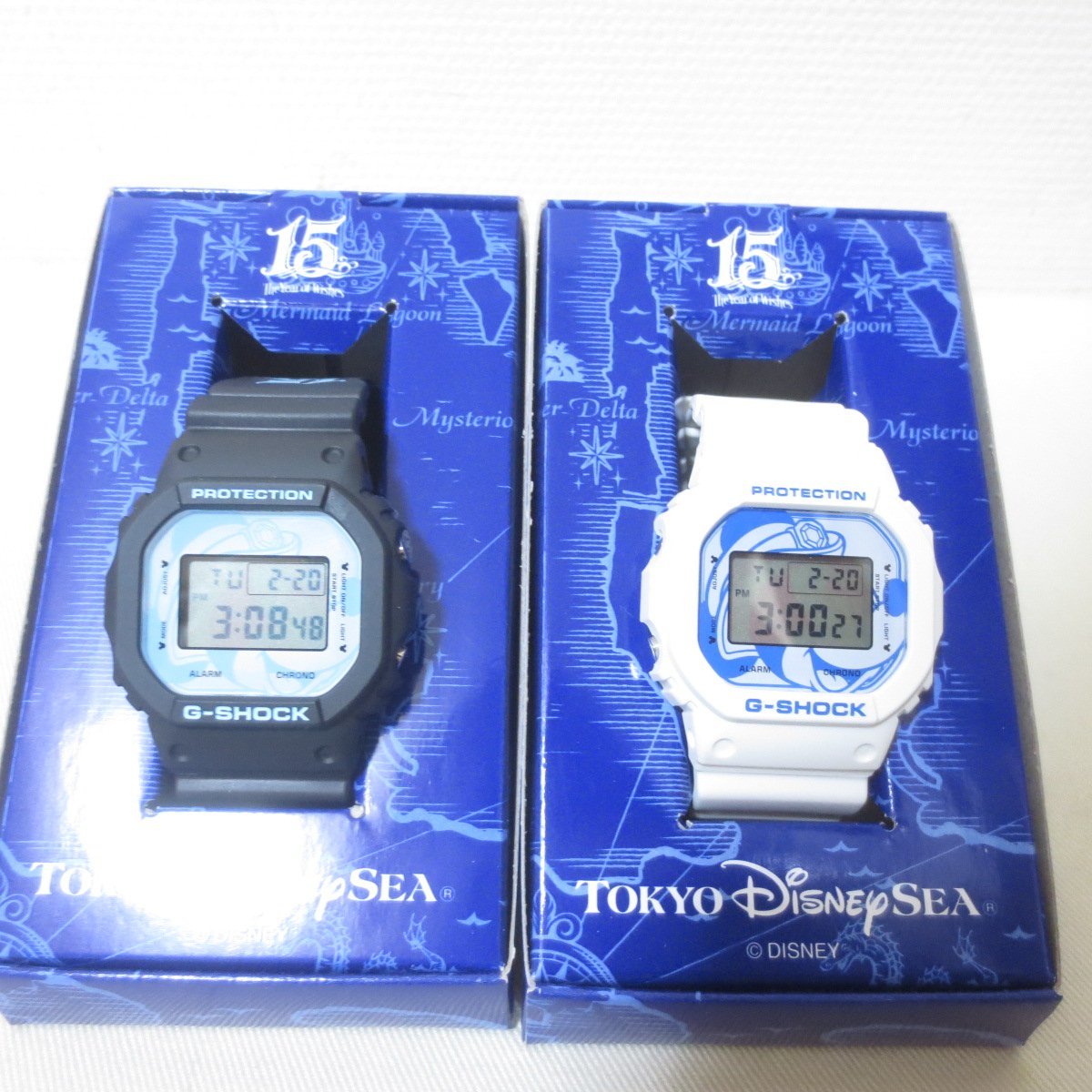 BB88　美品　東京ディズニーシー　TDS　15周年　G-SHOCK　ペア　腕時計　ウォッチ　ブラック　ホワイト　限定品　Disney_画像2