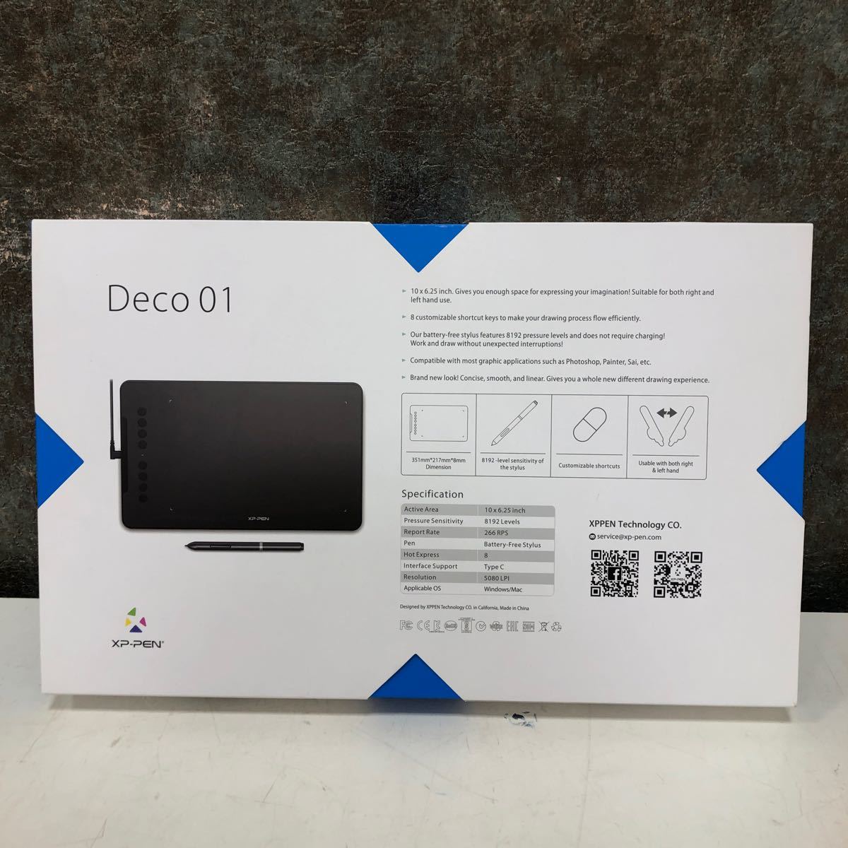 【現状品】2-27 XP-PEN Deco01 ペンタブレット 購入時保護フィルム有り_画像8