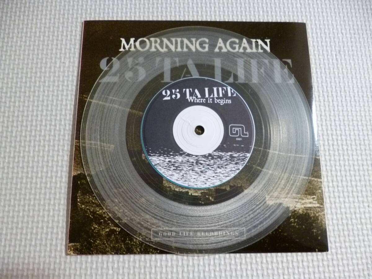 25 TA LIFE - MORNING AGAIN / Split 7”■'98年限定クリアー盤7”ep nyhc ニューヨークハードコア agnostic front madball skarhead_画像1