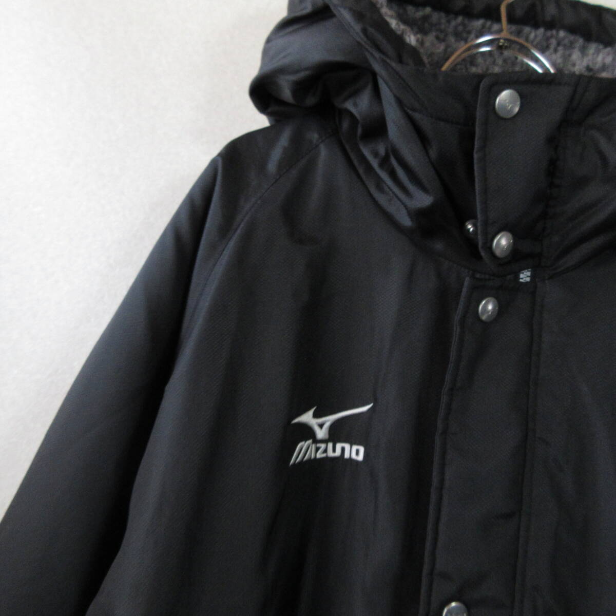 0 beautiful goods MIZUNO Mizuno * long bench coat coat outer reverse side boa Seibu pcs Chiba * men's black L size 