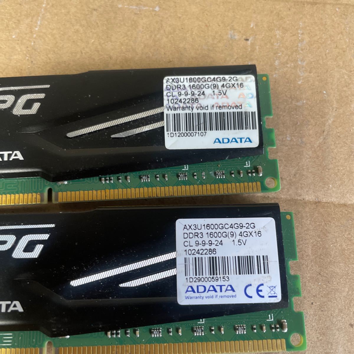 ADATA ADATA AX3U1600GC4G9-2G DDR3 1600 4GB×2枚_画像2