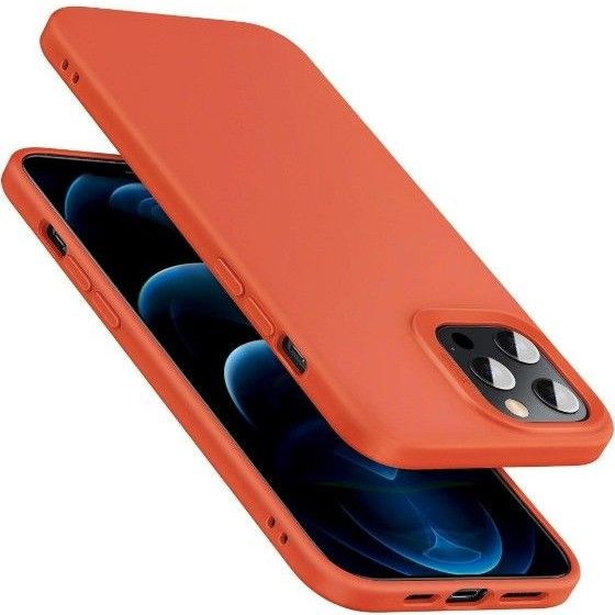  iPhone 12 用 ケース iPhone 12 Pro 用 ケース シリコンカバー ソフト 指紋防止 コーラルオレンジ