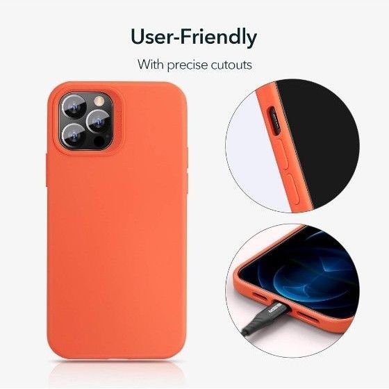  iPhone 12 用 ケース iPhone 12 Pro 用 ケース シリコンカバー ソフト 指紋防止 コーラルオレンジ