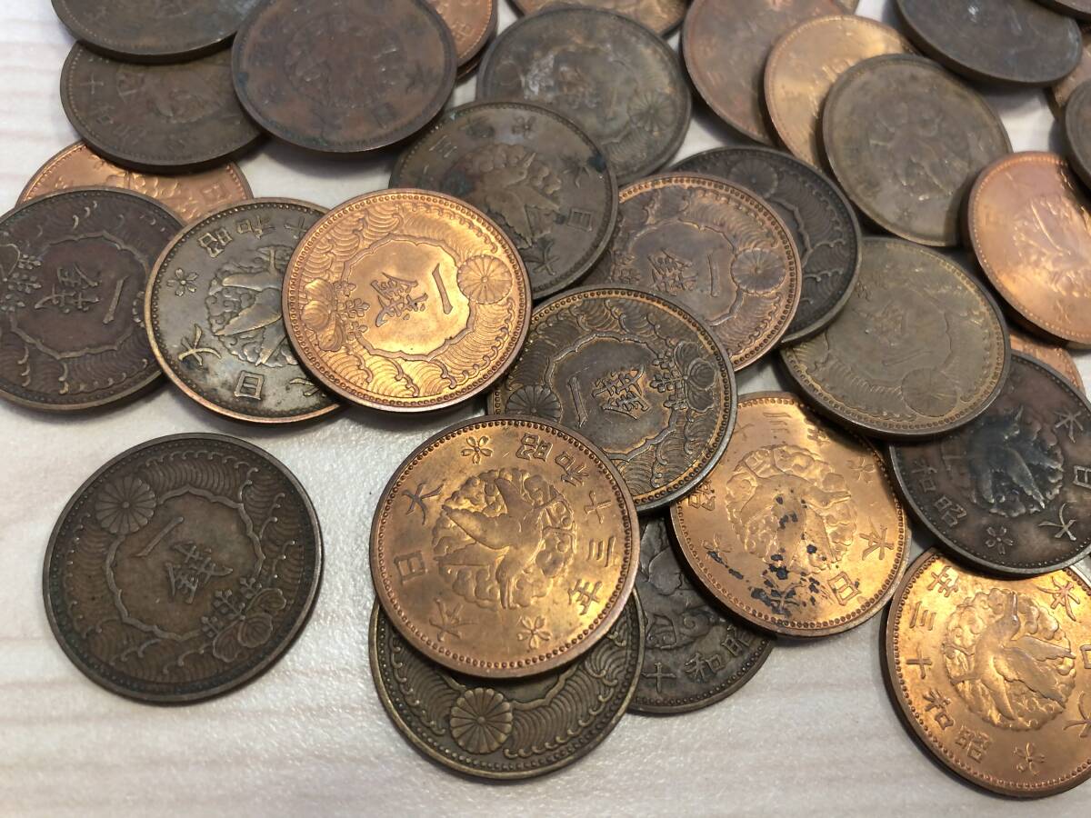 《4126》日本の古銭 桐1銭青銅貨 カラス1銭黄銅貨 おまとめ 総重量約3㎏_画像10