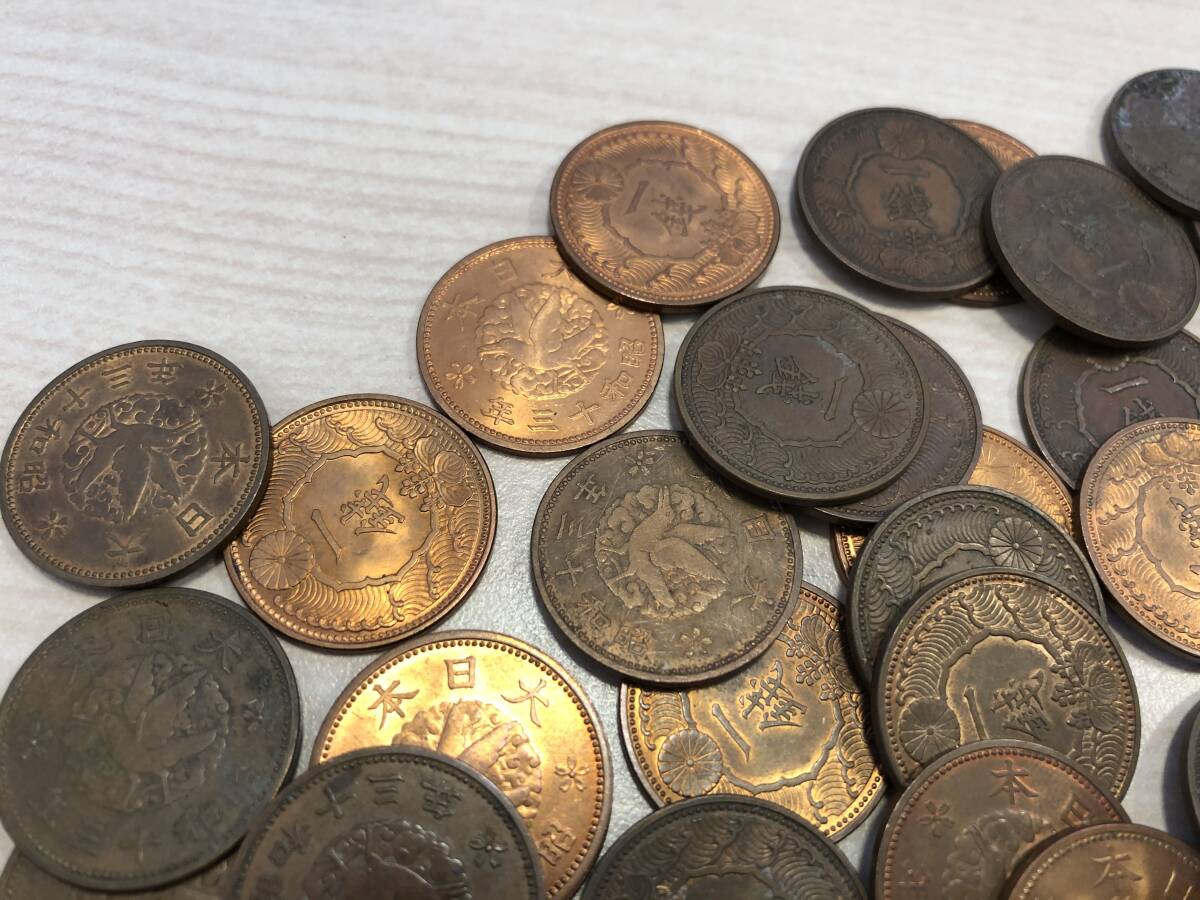《4126》日本の古銭 桐1銭青銅貨 カラス1銭黄銅貨 おまとめ 総重量約3㎏_画像9