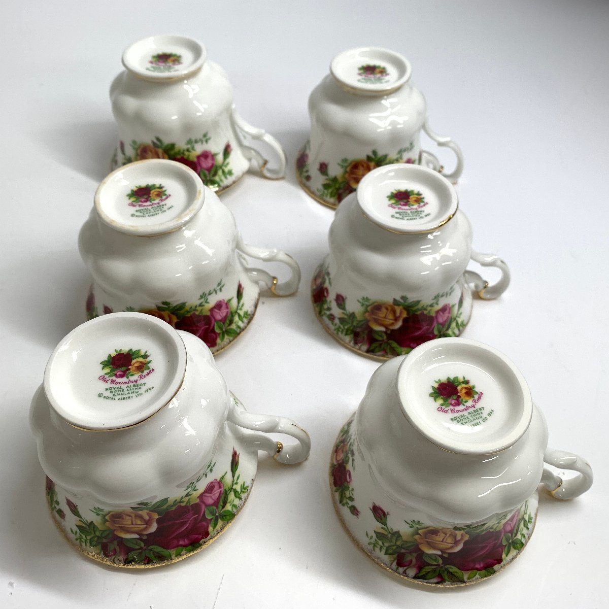 f001 N 未使用 ロイヤルアルバート ROYAL ALBERT ティーカップ＆ソーサー 6客セット old Country roses 4286 オールドカントリー ローズの画像5