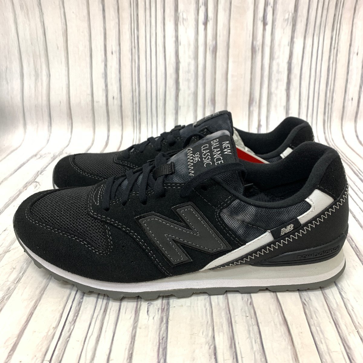 s001 E2 未使用 new balance ニューバランス スニーカー WL996FPD 24cm タイダイ ブラック 黒 レディース 保管品 箱付_画像3