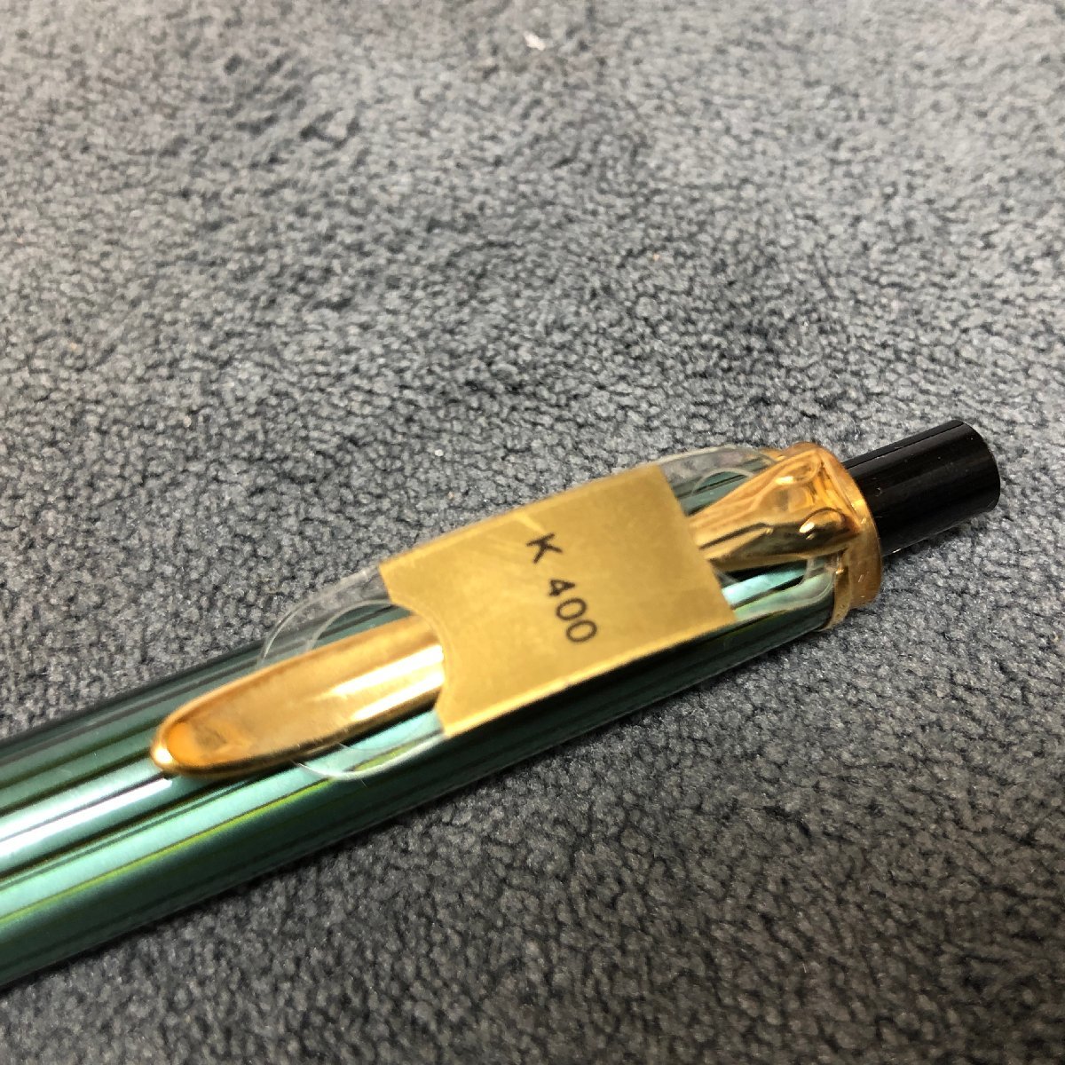 m001 B Pelikan ペリカン ノック式ボールペン classic クラシック グリーンストライプ 緑縞 筆記未確認 現状品_画像2