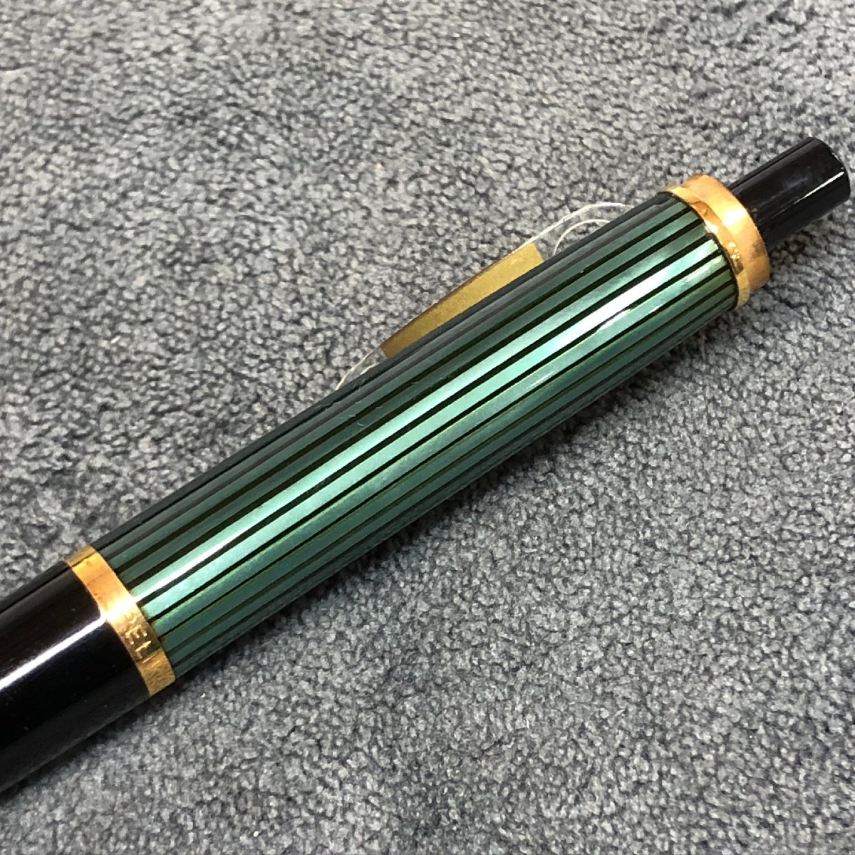 m001 B Pelikan ペリカン ノック式ボールペン classic クラシック グリーンストライプ 緑縞 筆記未確認 現状品_画像5