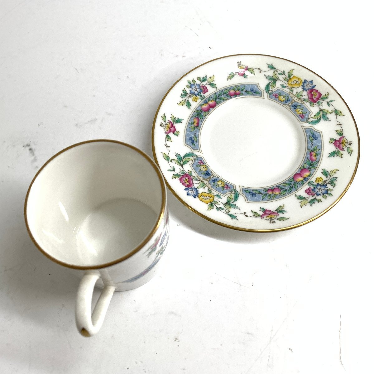 f001 M Royal Worcester ロイヤルウースター MAYFIELD デミタス カップ&ソーサー 2客セット_画像3