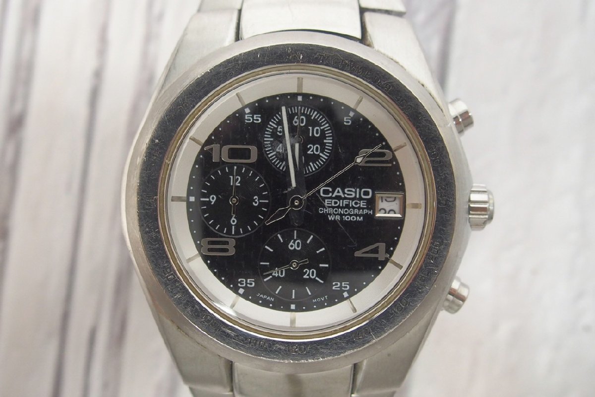 f002 Z2 13.CASIO カシオ EDIFICE エディフィス 2328 EF-501 メンズ腕時計 クロノグラフ 黒文字盤 電池切れ 宅急便コンパクト_画像1