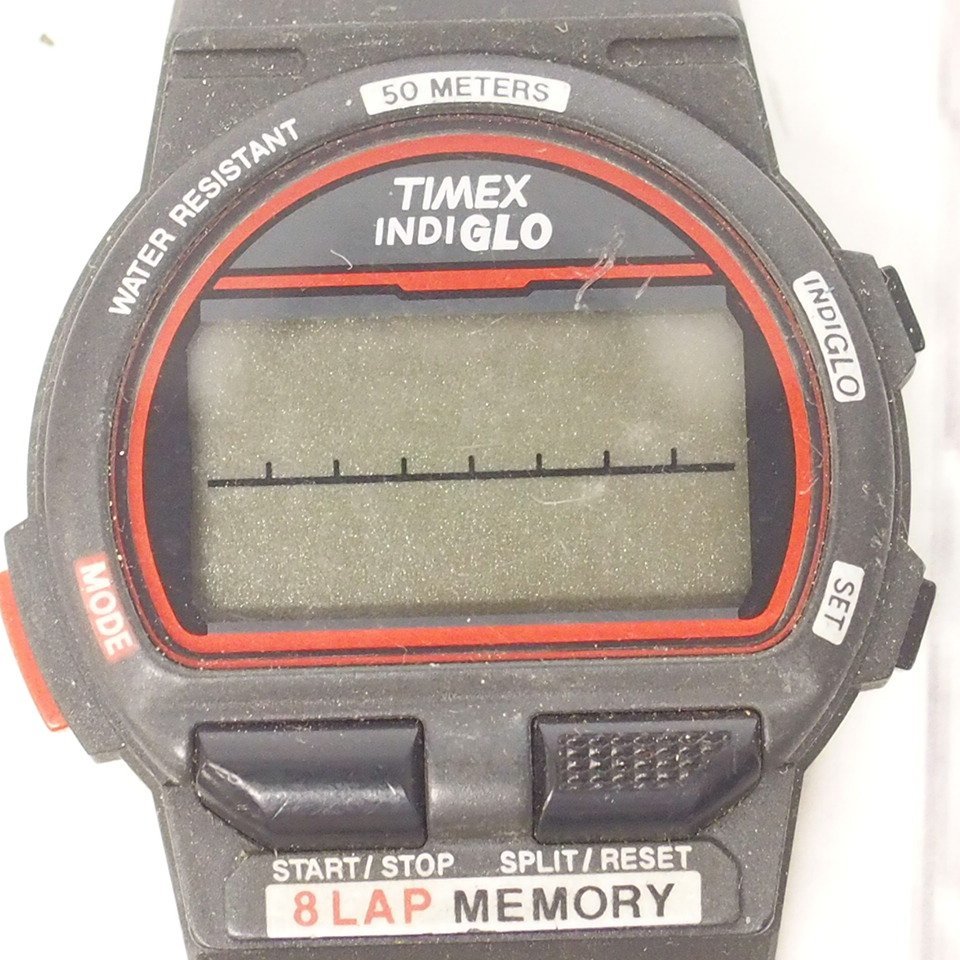 f002 Z2 57.タイメックス TIMEX INDIGLO 731-A トライアスロン TRIATHLON デジタル腕時計 電池切れ ネコポス385円_画像2