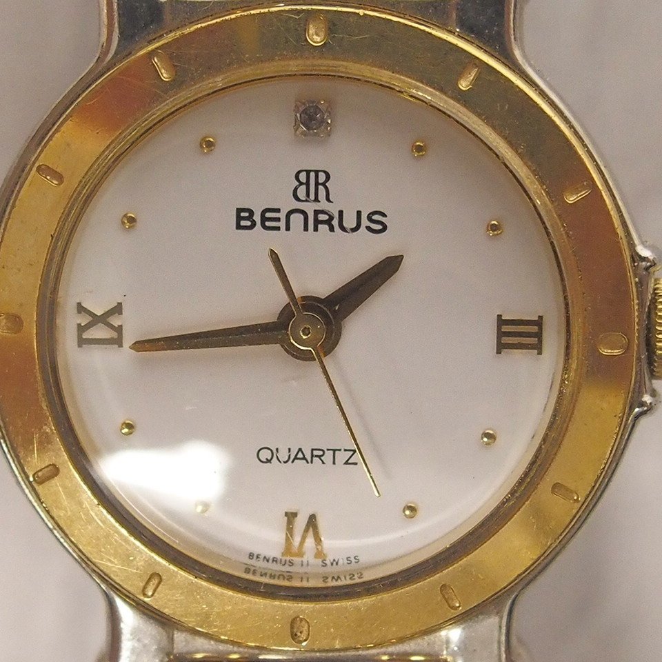 f002 Z2 59.ベンラス BENRUS 106.579.2 レディース腕時計 クォーツ コンビ ダイヤモンド入り文字盤 ネコポス385円の画像2